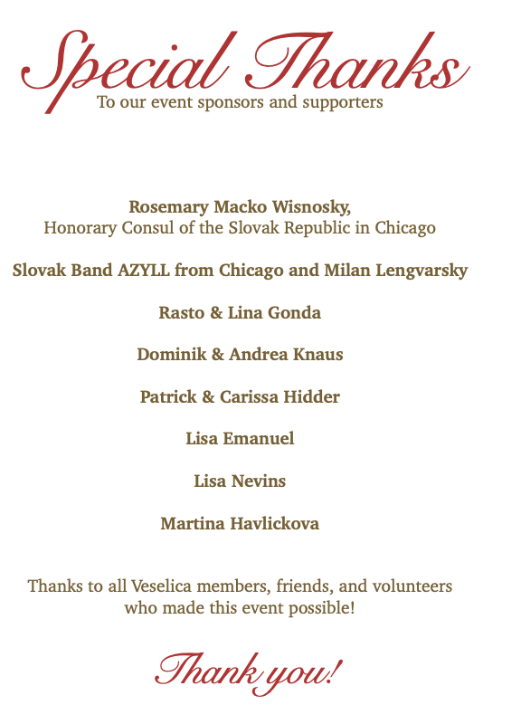 Special thanks to our sponsors and supporters of Veselica Gala 2023